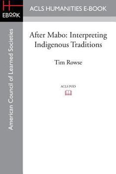 Paperback After Mabo: Interpreting Indigenous Traditions Book