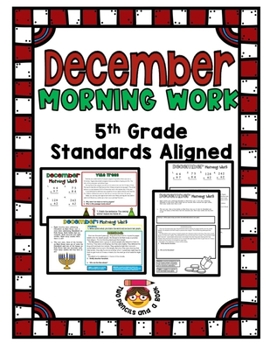 Paperback Fifth Grade Morning Work for December: Standards-Aligned 5th Grade Morning Work Book