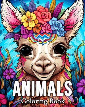 Paperback Animal Coloring Book: 50 Cute Images for Stress Relief and Relaxation Book