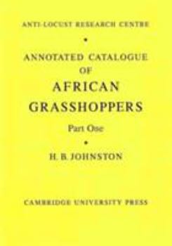 Paperback Annotated Catalogue of African Grasshoppers 2 Part Paperback Set Book
