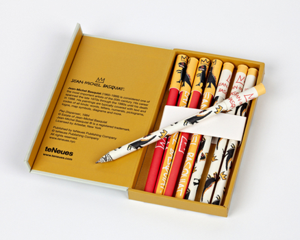 Misc. Teneues - 8-Pen Set: Pez Dispenser Jean-Michel Basquiat, 8 Ballpoint Pens, Unique Paper Wrapped Barrel, Soft Touch, Sleek Case: Set of 8 Ball Point Pe Book