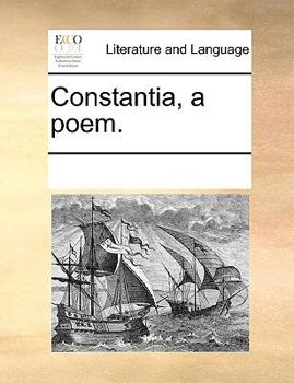 Paperback Constantia, a poem. Book
