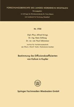 Paperback Bestimmung Des Diffusionskoeffizienten Von Kalium in Kupfer [German] Book