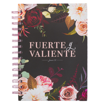 Spiral-bound Christian Art Gifts Journal W/Scripture, Diario Espiral Negro Floral Fuerte Y Valiente Jos. 1:9, Large, Hardcover Notebook, Wire Bound [Spanish] Book