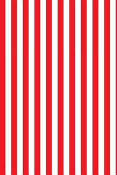 Paperback Journal: Red & White Vertical Striped Stripes 6x9 Lined Journal Notebook 200 Pages Book