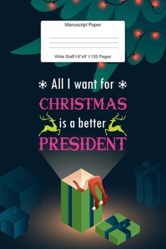 Manuscript Paper: Funny Christmas Gift Wide Staff Notebook for Kids and Adults I 110 Pages I Monster Theme I Blank Sheet Music Book for Beginners and ... other Instruments I Gift Idea for Musicians