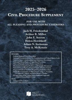 Paperback Civil Procedure Supplement, for Use with All Pleading and Procedure Casebooks, 2025-2026 (American Casebook Series) Book