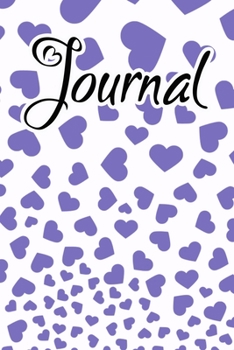 Paperback Journal: Blue Violet Falling Hearts White Journal for women to write in Book
