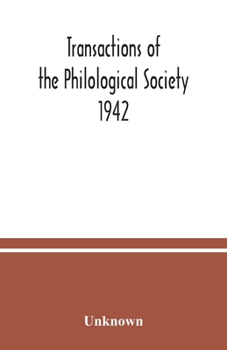Paperback Transactions of the Philological Society 1942 Book
