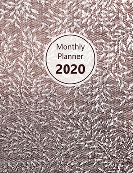 Monthly planner 2020: Large. Month on 2 pages. Incl. 2020 Calendar, Important dates section and Notes pages. 8.5" x 11.0" (Letter size). (Light purple fabric look. Soft matte cover).