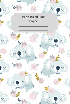 Paperback Cute Baby Koala Theme Wide Ruled Line Paper Book