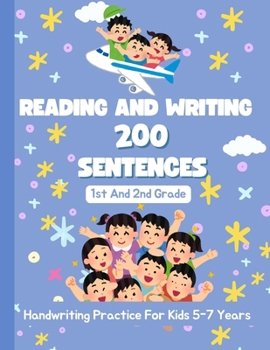 Paperback Reading And Writing 200 Sentences For 1st and 2nd Grade: Handwriting Practice For Kids 5-7 | Blue Cover Book