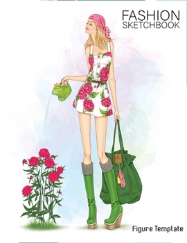 Fashion Sketchbook Figure Template: Female Figure Template for Easily Sketching Your Fashion Design Styles and Building Your Portfolio Large 8.5 x 11 ... for Students, Artists, Women, Girls, Teens v4