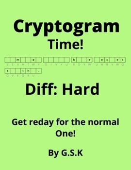 Paperback Crytpogram Time! Diff: Hard Book