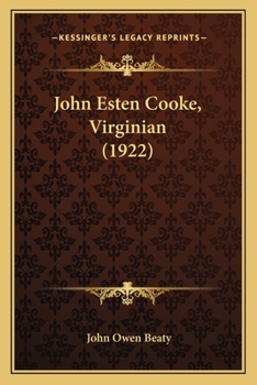 Paperback John Esten Cooke, Virginian (1922) Book