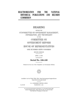 Reauthorization for the National Historical Publications and Records Commission