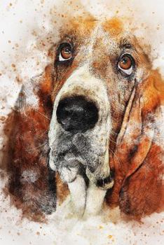 BASSET HOUND JOURNAL: Blank Lined Journal 6x9 110 Pages - gift for graduation, for adults, for entrepeneur, for women, for men
