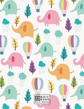 Notebook: Cute elephant on white cover and Dot Graph Line Sketch pages, Extra large (8.5 x 11) inches, 110 pages, White paper, S