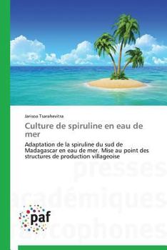 Paperback Culture de Spiruline En Eau de Mer [French] Book