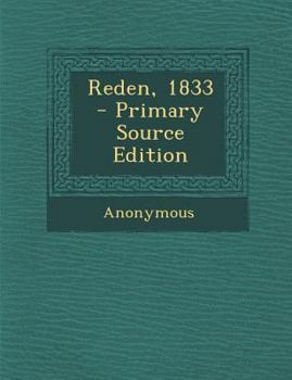 Paperback Reden, 1833 - Primary Source Edition [German] Book
