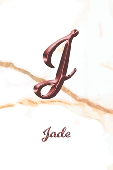 Paperback Jade: Sketchbook - Blank Imaginative Sketch Book Paper - Letter J Rose Gold White Marble Pink Effect Cover - Teach & Practic Book