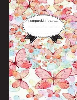 Paperback Composition Notebook, 8.5 x 11, 110 pages: Watercolor Butterflies: (School Notebooks) Book