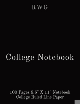 Paperback College Notebook: 100 Pages 8.5" X 11" Notebook College Ruled Line Paper Book