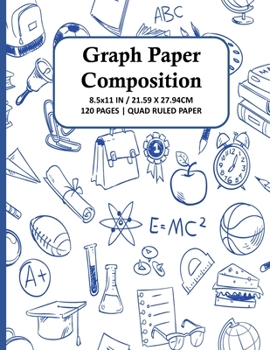 Paperback Graph Paper Composition Notebook: Quad Ruled 5x5 Grid Paper for Math & Science Students, School, College, Teachers - 5 Squares Per Inch, 120 Squared S Book