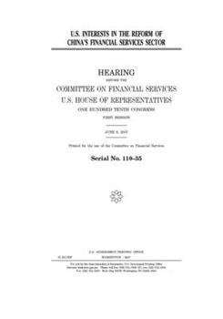 U.S. interests in the reform of China’s financial services sector