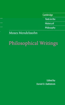 Hardcover Moses Mendelssohn: Philosophical Writings Book