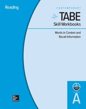 Paperback Tabe Skill Workbooks Level A: Words in Context and Recall Information - 10 Pack Book
