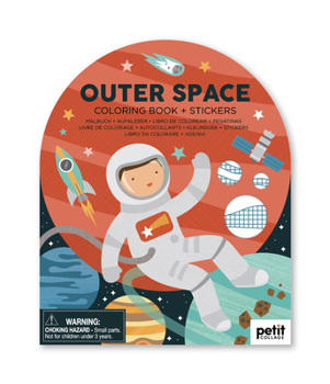 Paperback Coloring Book with Stickers Outer Space Book