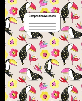 Paperback Composition Notebook - Hornbills Pattern: Hornbills College Ruled Blank Lined Cute Notebooks for Girls Women Teens Kids School Writing Notes Journal ( Book