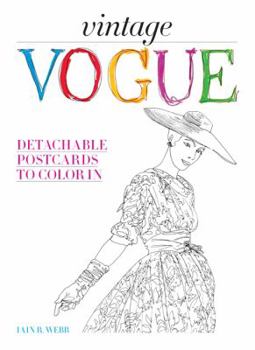 Paperback Vintage Vogue: Detachable Postcards to Color in Book