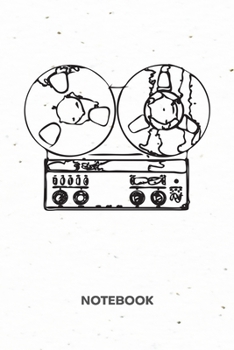 NOTEBOOK: Ruled Music Journal - Lined Nostalgic Lover Organizer Vintage Electronics Planner - Girlfriend Gift Idea Boyfriend - 70s Diary 6x9 Inch Tape Recorder 120 Pages - 90s Kids Birthday Present