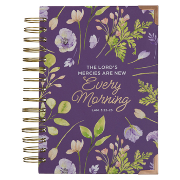 Christian Art Gifts Purple Journal W/Scripture Lord's Mercies Large Bible Verse Notebook, 192 Ruled Pages, Lam. 3:22-23 Bible Verse