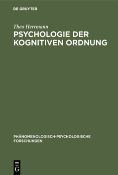 Hardcover Psychologie der kognitiven Ordnung [German] Book