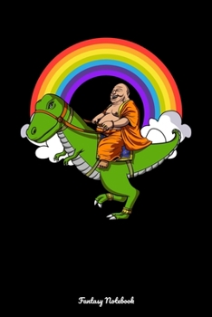Paperback Fantasy Notebook: Buddha Riding Dinosaur Notebook Book