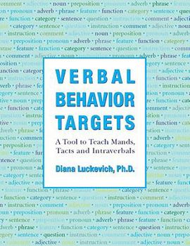 Paperback Verbal Behavior Targets a Tool to Teach Book