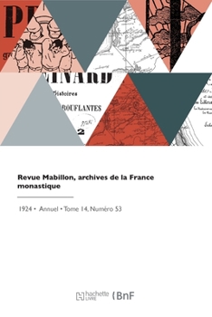 Paperback Revue Mabillon, archives de la France monastique [French] Book