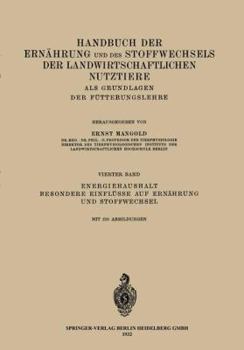Paperback Energiehaushalt. Besondere Einflüsse Auf Ernährung Und Stoffwechsel [German] Book