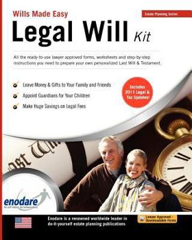 Paperback Legal Will Kit: Wills Made Easy Book