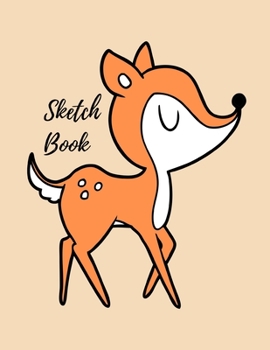Paperback Sketch Book: Cute Retro Deer Large Drawing Paper Book, Gifts for Girls Friend Sister Her, 8.5" x 11", 102 pages Book