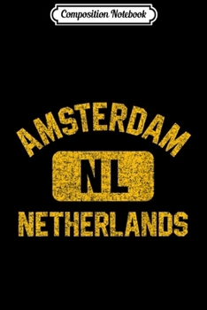 Composition Notebook: Amsterdam Gym Style Distressed Amber Print  Journal/Notebook Blank Lined Ruled 6x9 100 Pages
