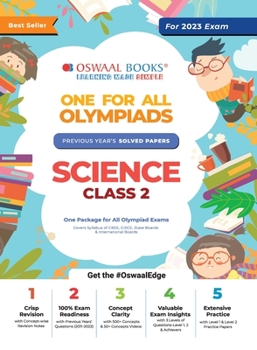 Paperback Oswaal One For All Olympiad Previous Years' Solved Papers, Class-2 Science Book (For 2023 Exam) Book