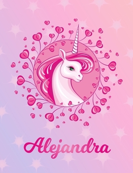 Paperback Alejandra: Unicorn Sheet Music Note Manuscript Notebook Paper - Magical Horse Personalized Letter G Initial Custom First Name Cov Book