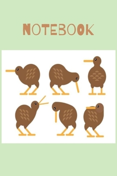 Paperback Notebook: Kiwi Zealand Bird Fruit Book Notepad Notebook Composition and Journal Gratitude Dot Diary Book