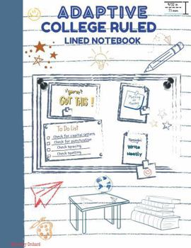 Paperback Adaptive College Ruled Line Notebook: 100 pages. 9/32 in lines with dotted midline Book