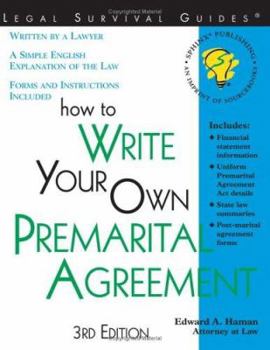 Paperback How to Write Your Own Premarital Agreement Book