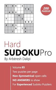 Paperback Hard Sudoku Pro: Book for Experienced Puzzlers (200 puzzles) Vol. 85 Book